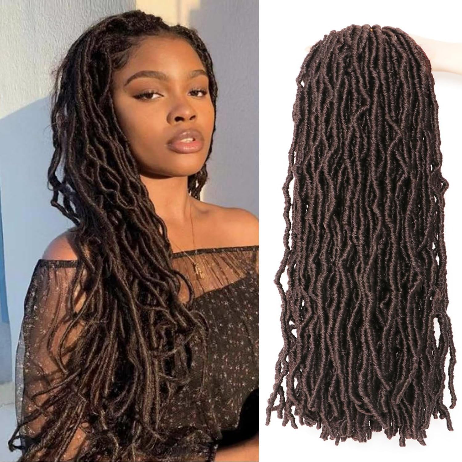 Faux Locks - Crochet Braids 8 packs - 45,7 cm - cheveux bouclés, tresses africaines