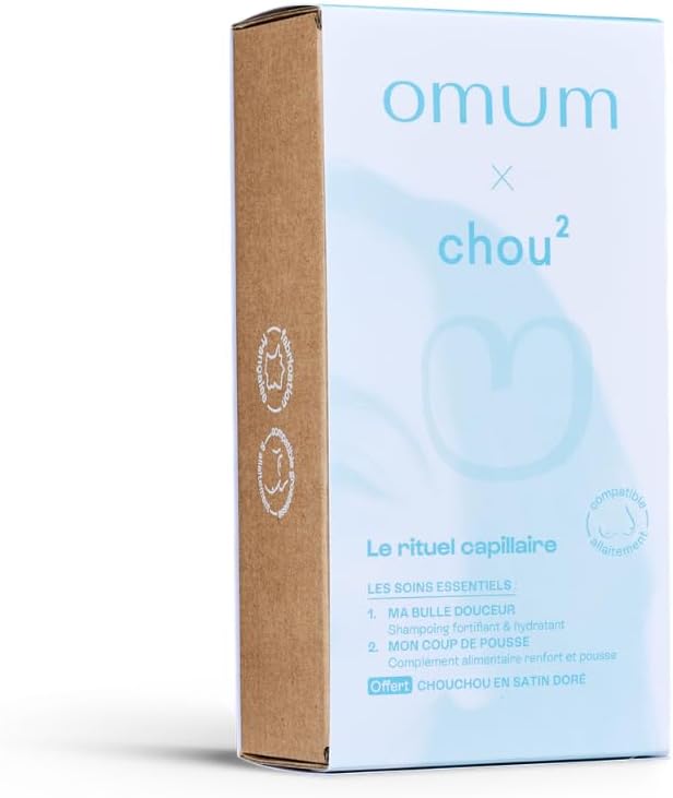 Omum - Coffret soins capillaires vegan - shampoing + complément, hydratant et fortifiant, petit cadeau
