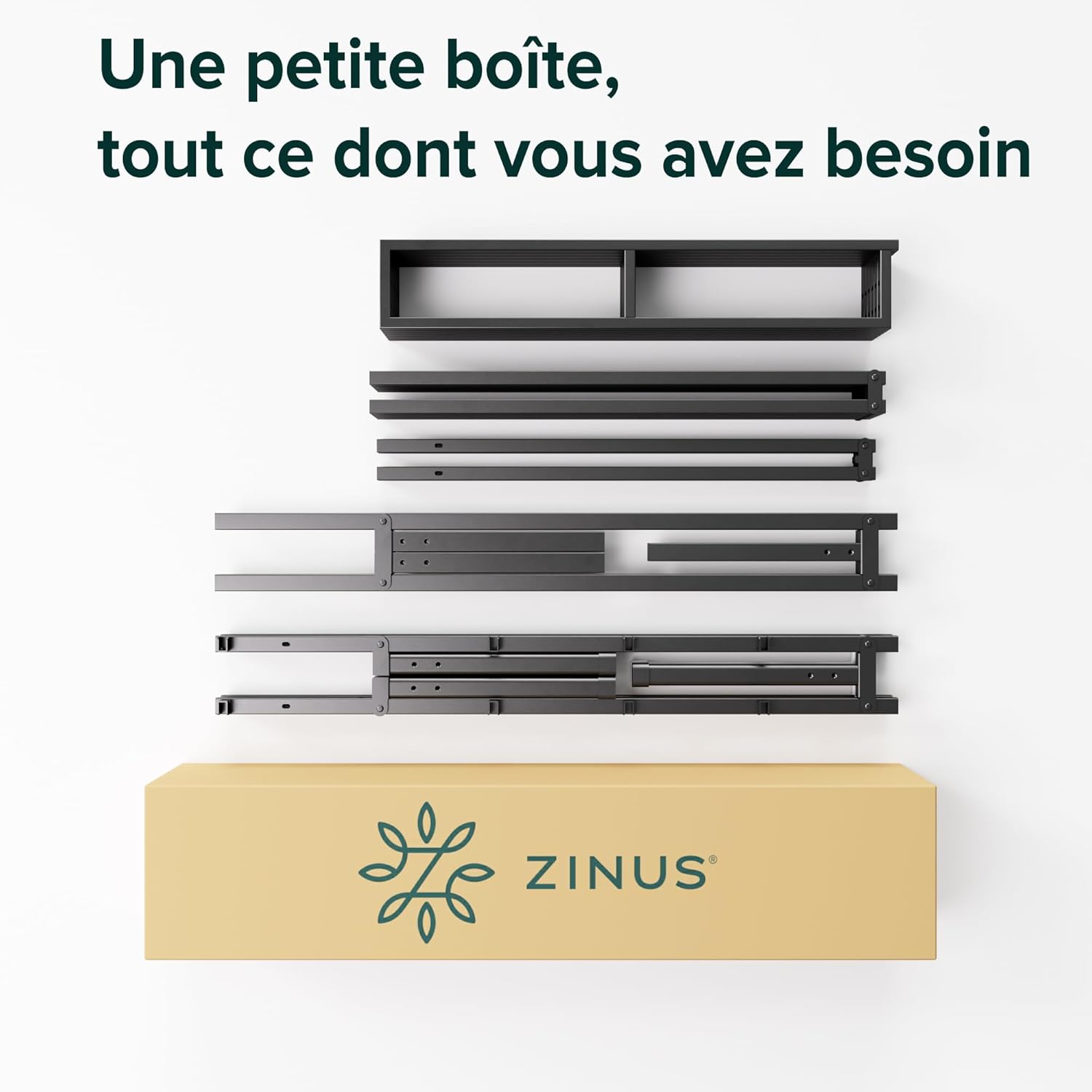 Zinus - Justin - 140x190 cm - lit métal avec rangement 36 cm
