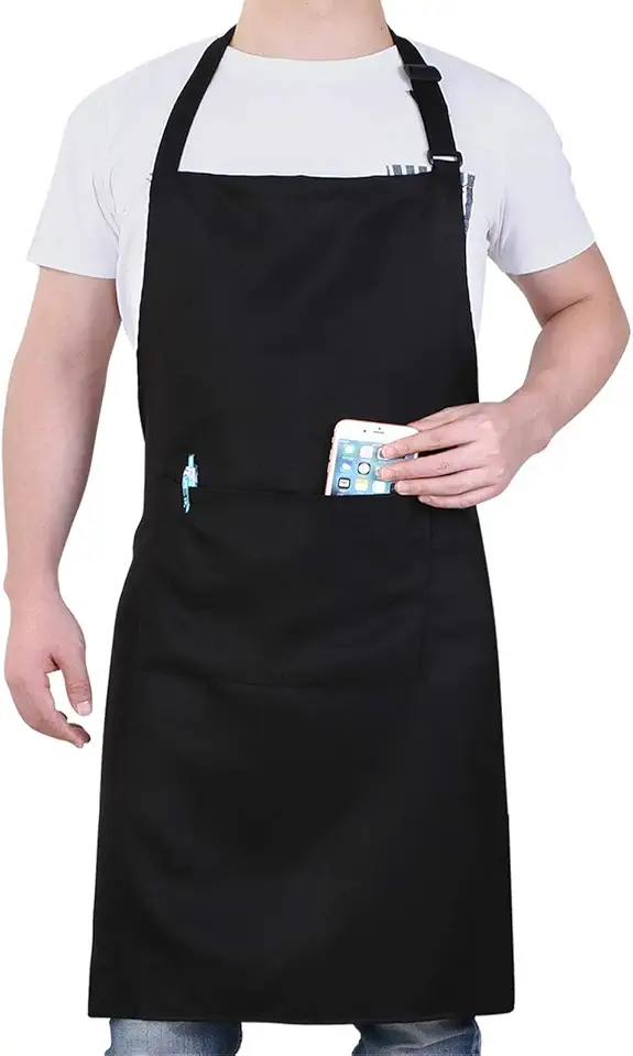 Tablier de cuisine - Unisexe réglable - poches, imperméable, anti-taches, idéal activités diverses