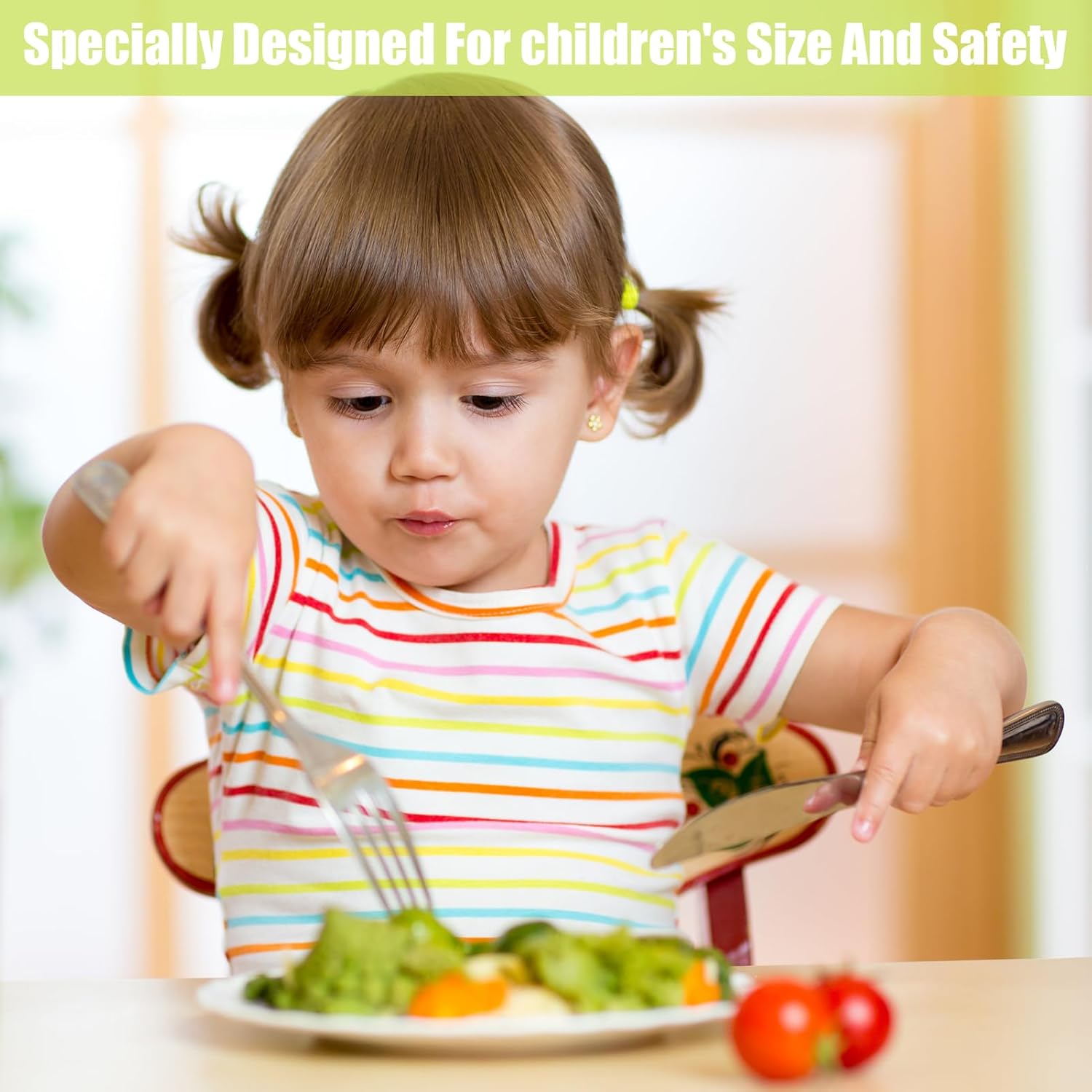 Couverts enfant inox 9 pièces - motif dinosaure - sécurité enfant