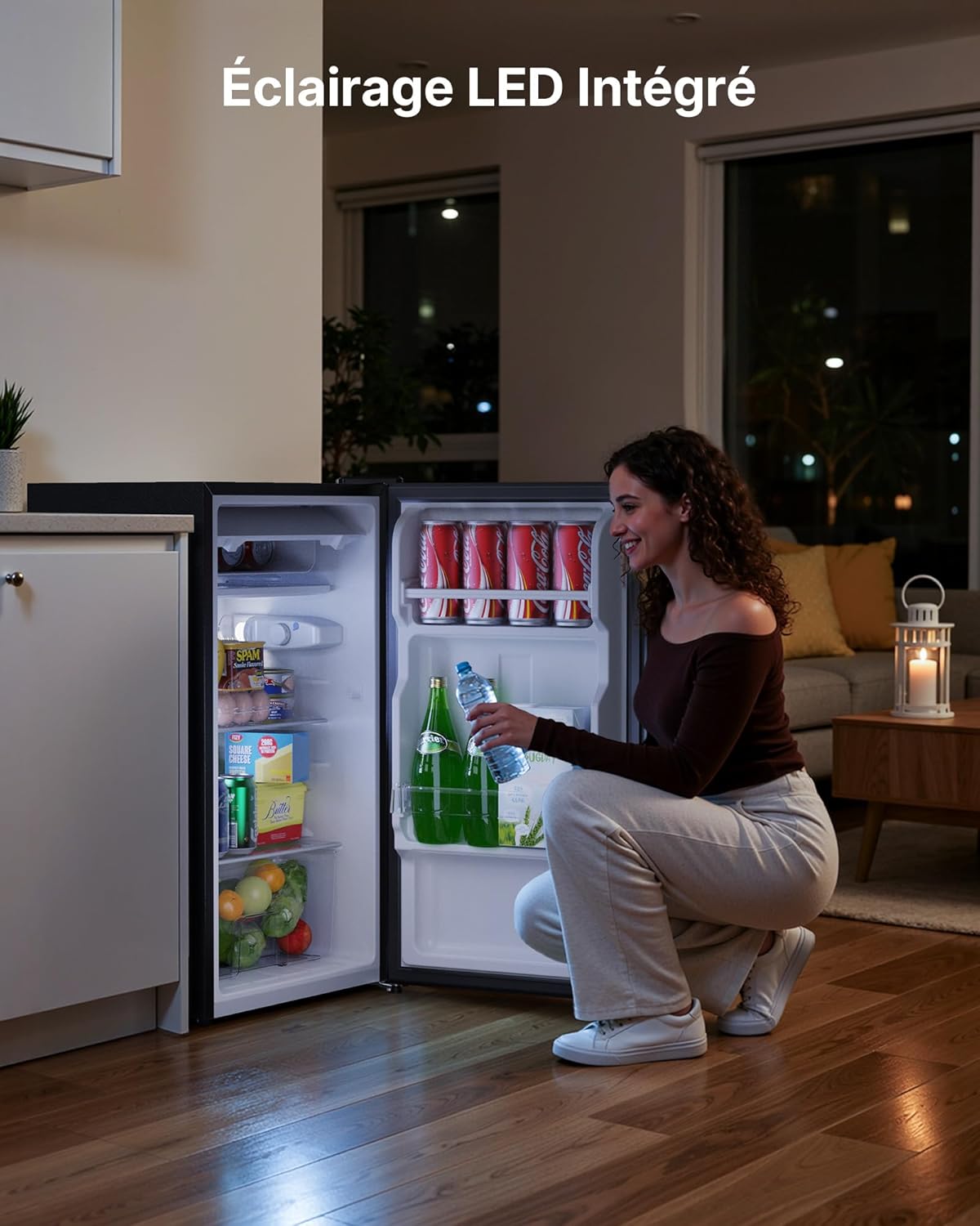 Upstreman - CR85 - 85L - frigo compact, LED, thermostat réglable, porte réversible