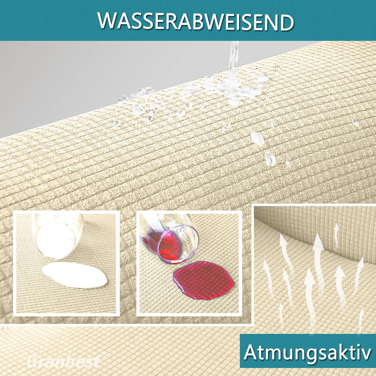 Granbest - housse futon imperméable extensible 120-190cm, antidérapante