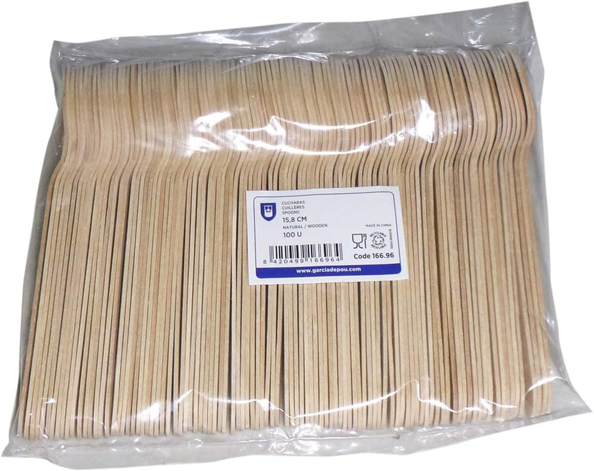 García de Pou - Makan - cuillères bois naturel 15.8cm - lot 100