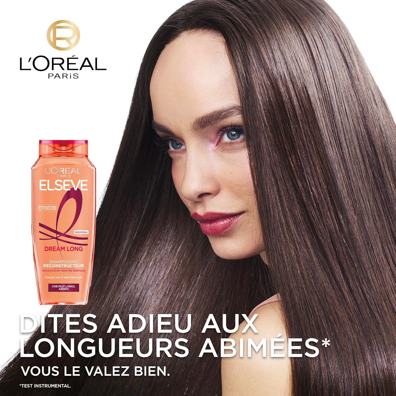 L'Oréal Paris - Elseve Dream Long - 300 ml - kératine végétale, huile de ricin, cheveux longs abîmés