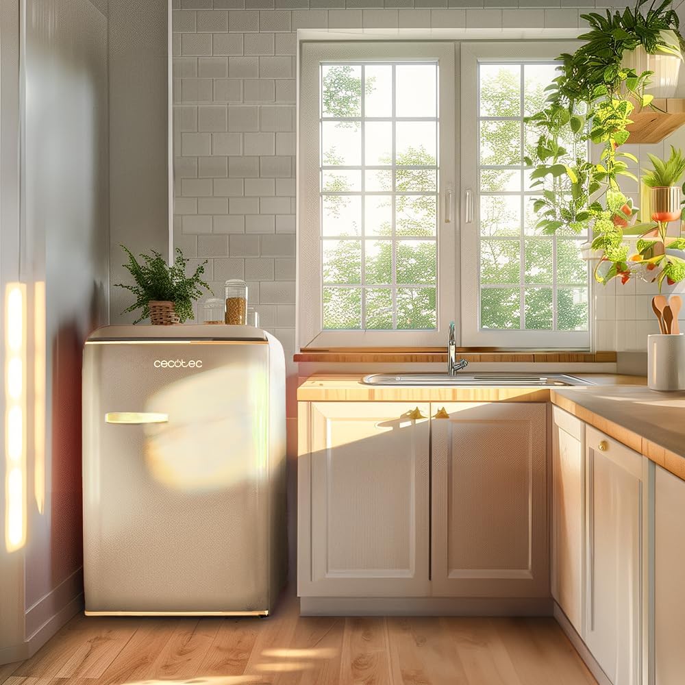 Cecotec - Bolero CoolMarket TT Origin 110 - 110L, Classe E, Icebox, LED, poignée chromée