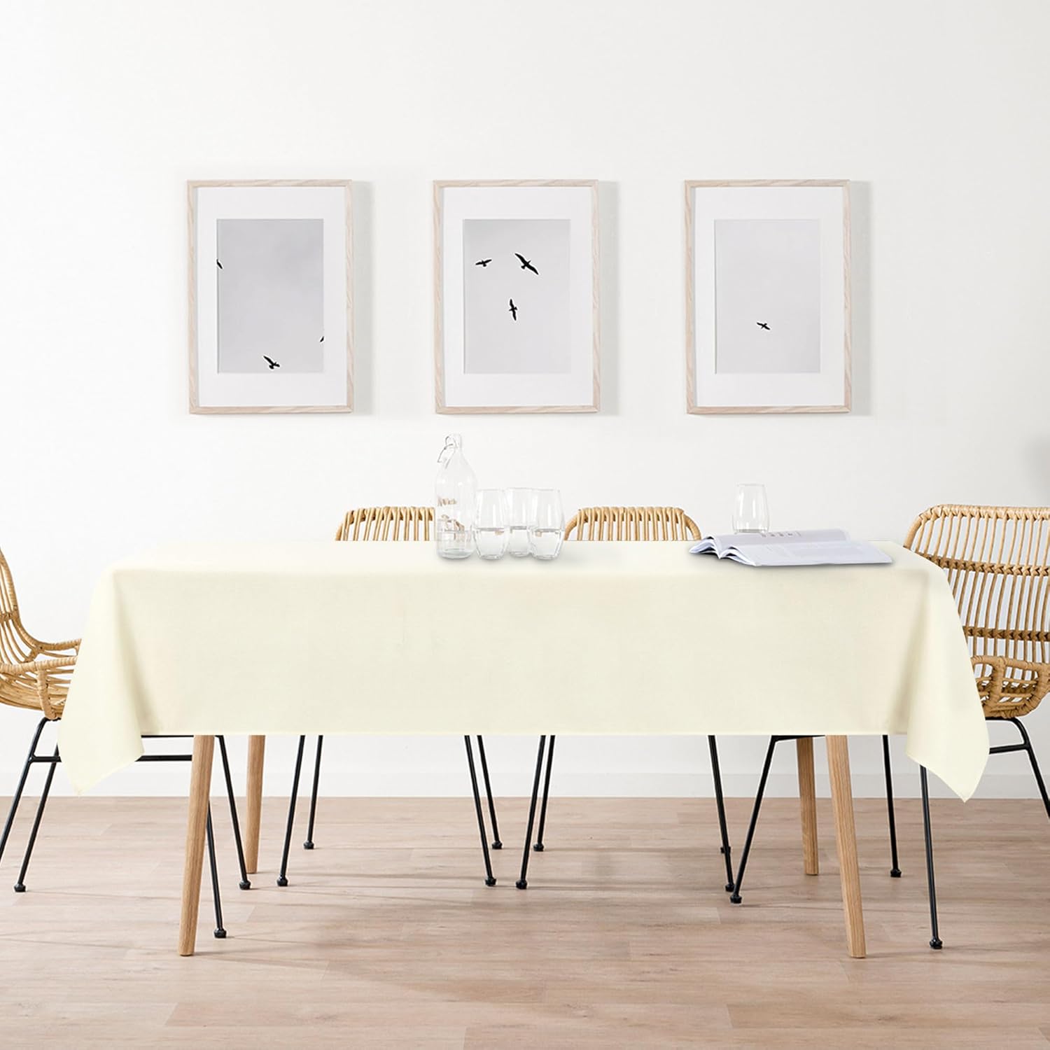 DWCN - nappe aspect lin - 135x240cm - anti-tache, imperméable