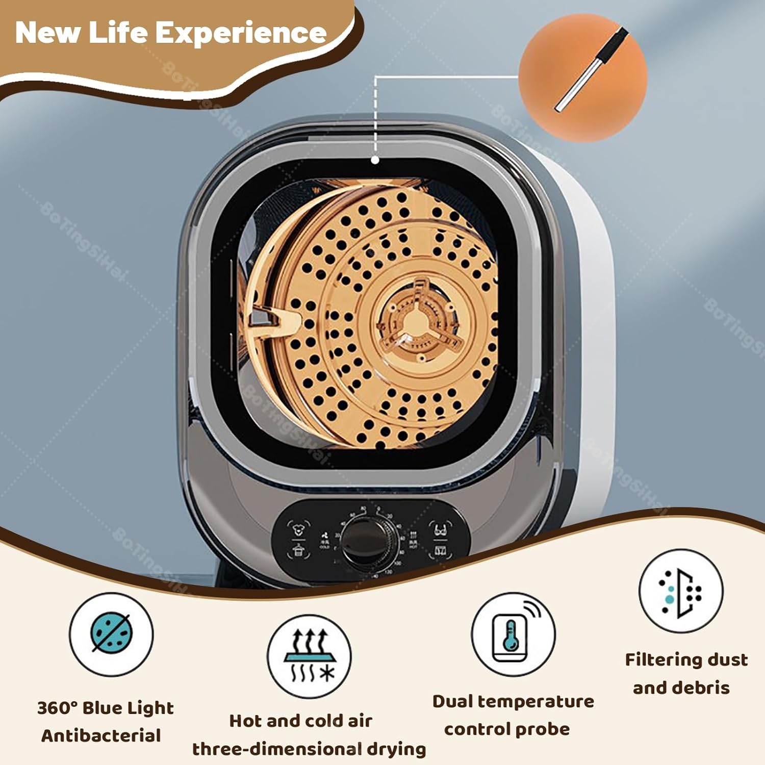 Mini sèche-linge portable - capacité compacte - cuve inox - installation comptoir/murale