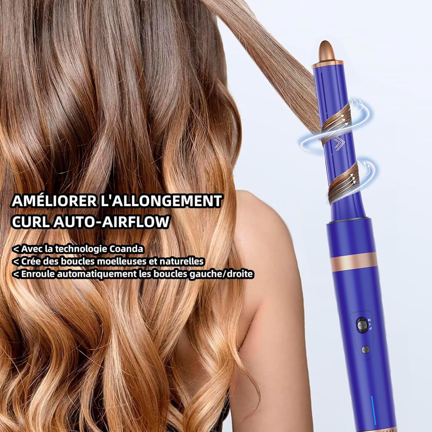 Brosse soufflante 6 en 1 - sèche, boucle, lisse, volume, ionique