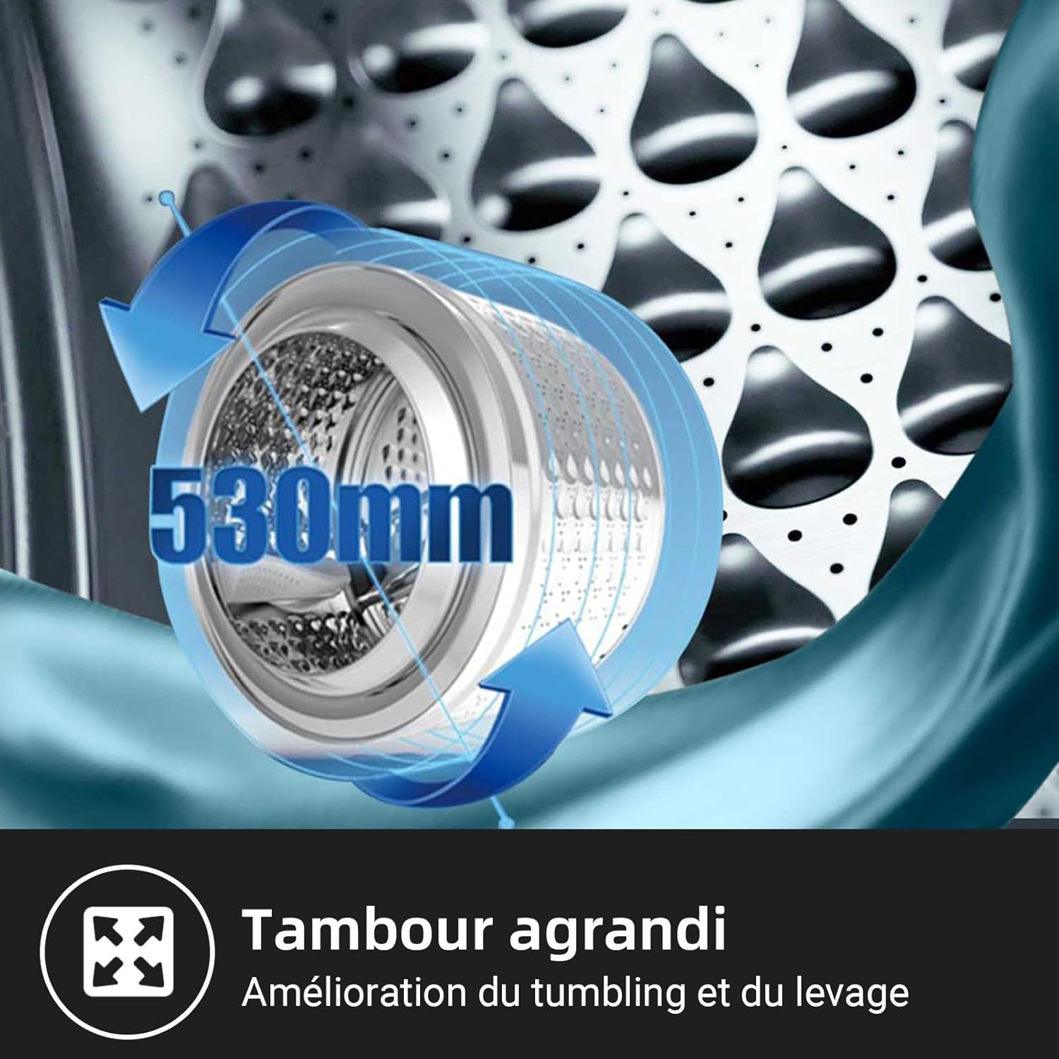 CHiQ - Lave-linge frontal 8 kg, 1400 tr/min, vapeur, IA, CFL80-14586IM3XA