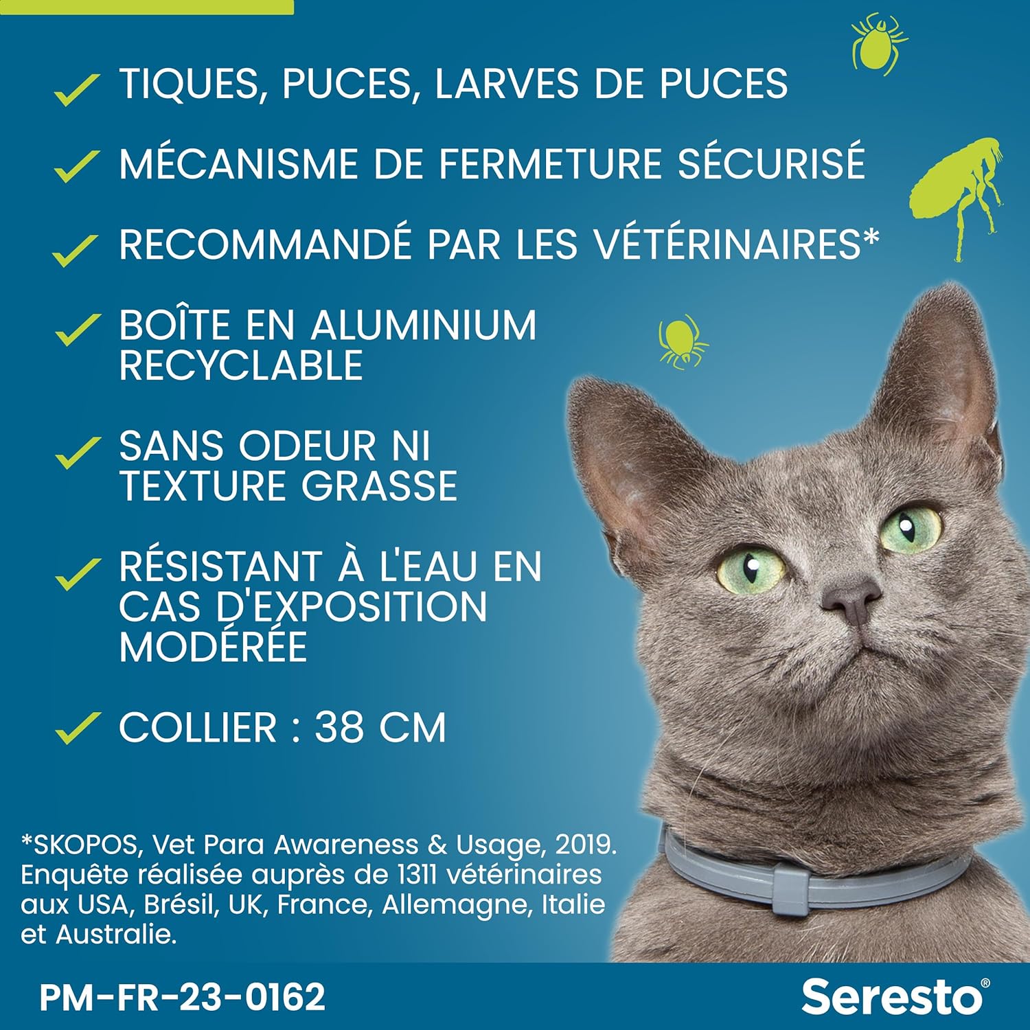 Seresto - Collier Chats - gris - 7 à 8 mois protection puces tiques