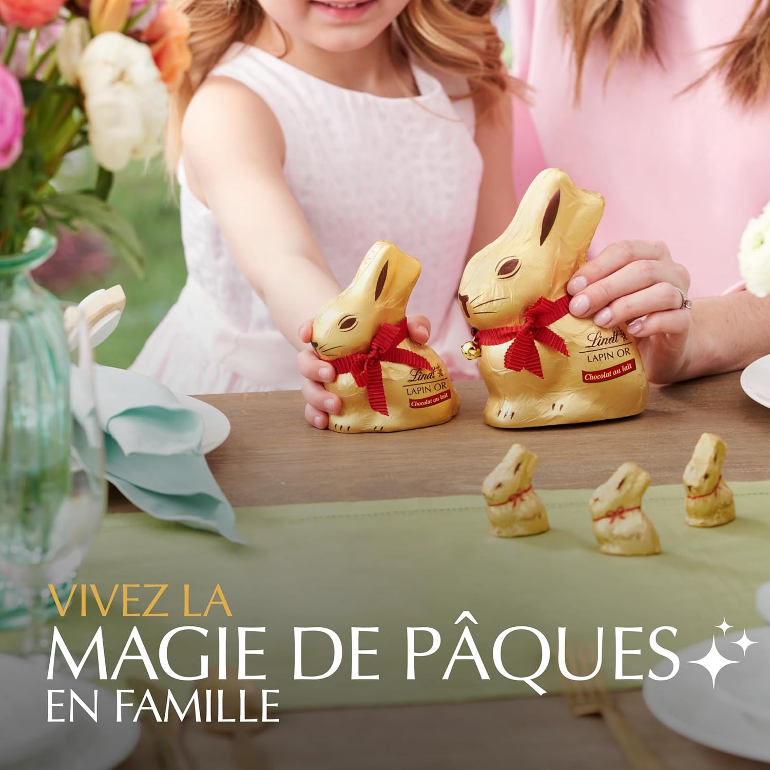Lindt - Mini moulages Lapin Or - 700g - Chocolat au lait, spécial Pâques
