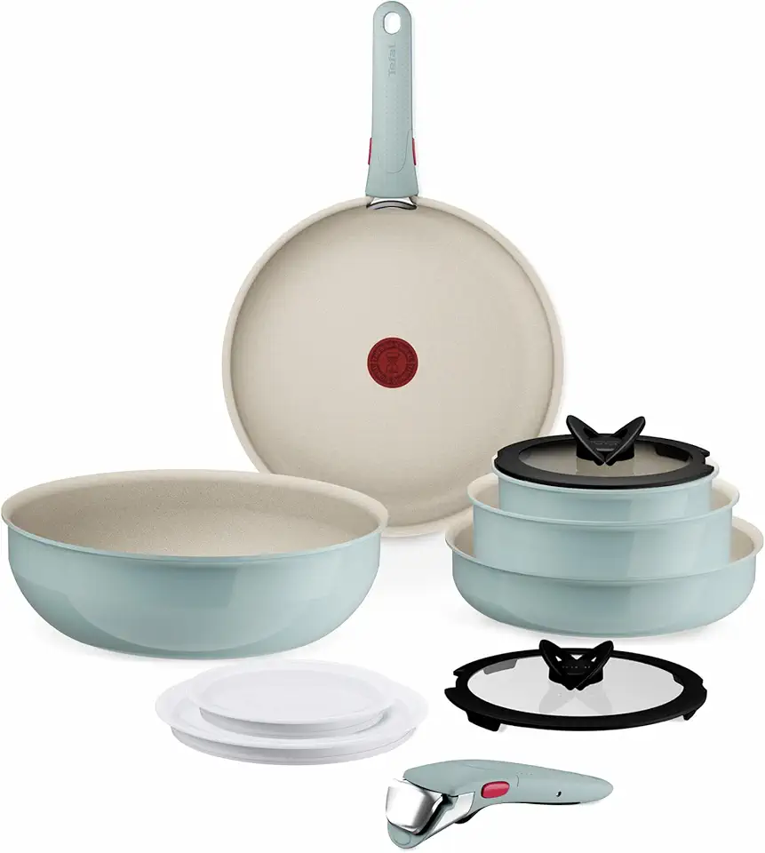 Tefal - Ingenio Serenity batterie cuisine 11pcs, poignées amovibles, induction, L828SB04
