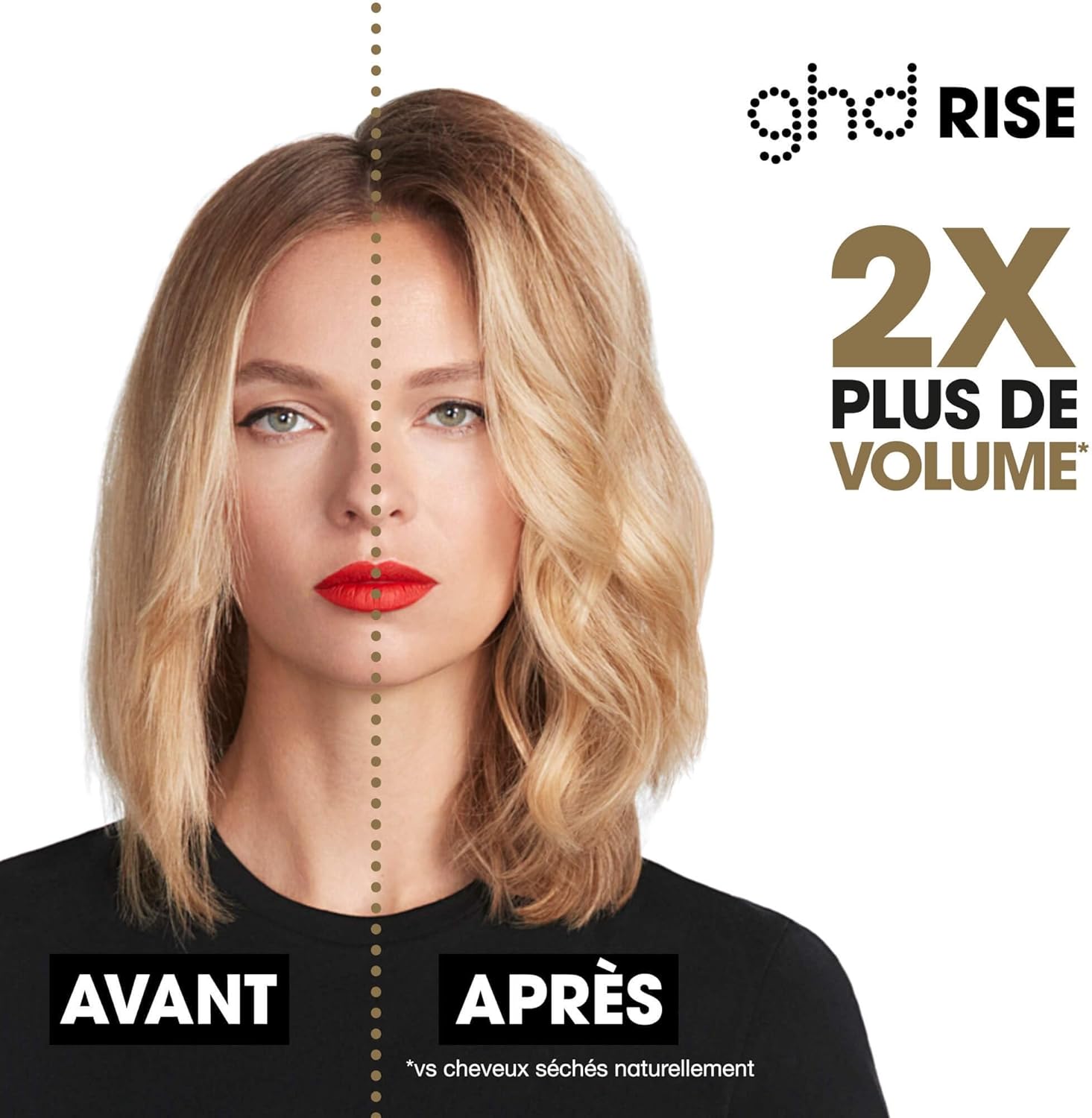 ghd - brosse chauffante Rise - 2x volume, brushing facile, tous cheveux