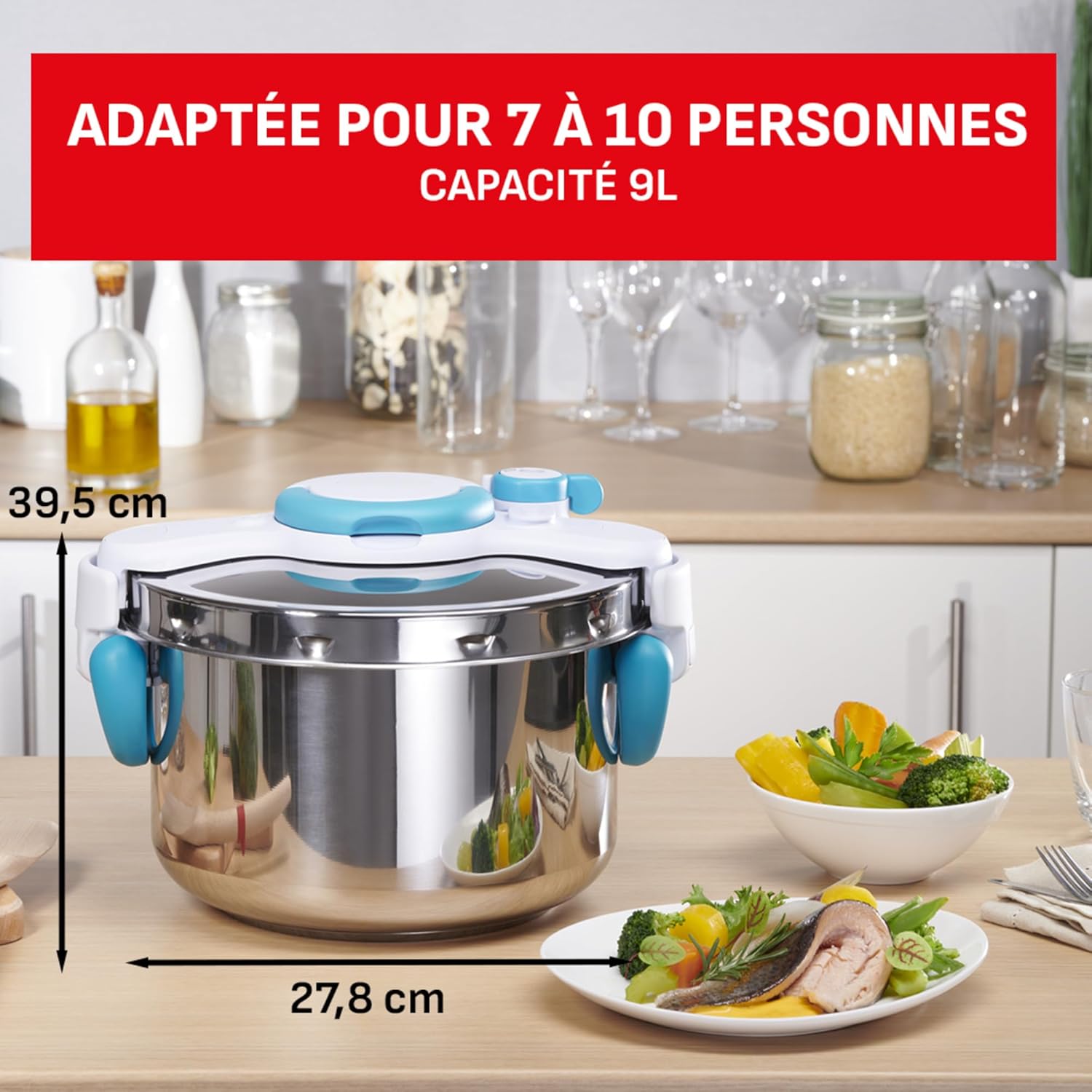 SEB - ClipsoMinut' Easy+ 9L - ouverture facile, inox, induction - P4904916