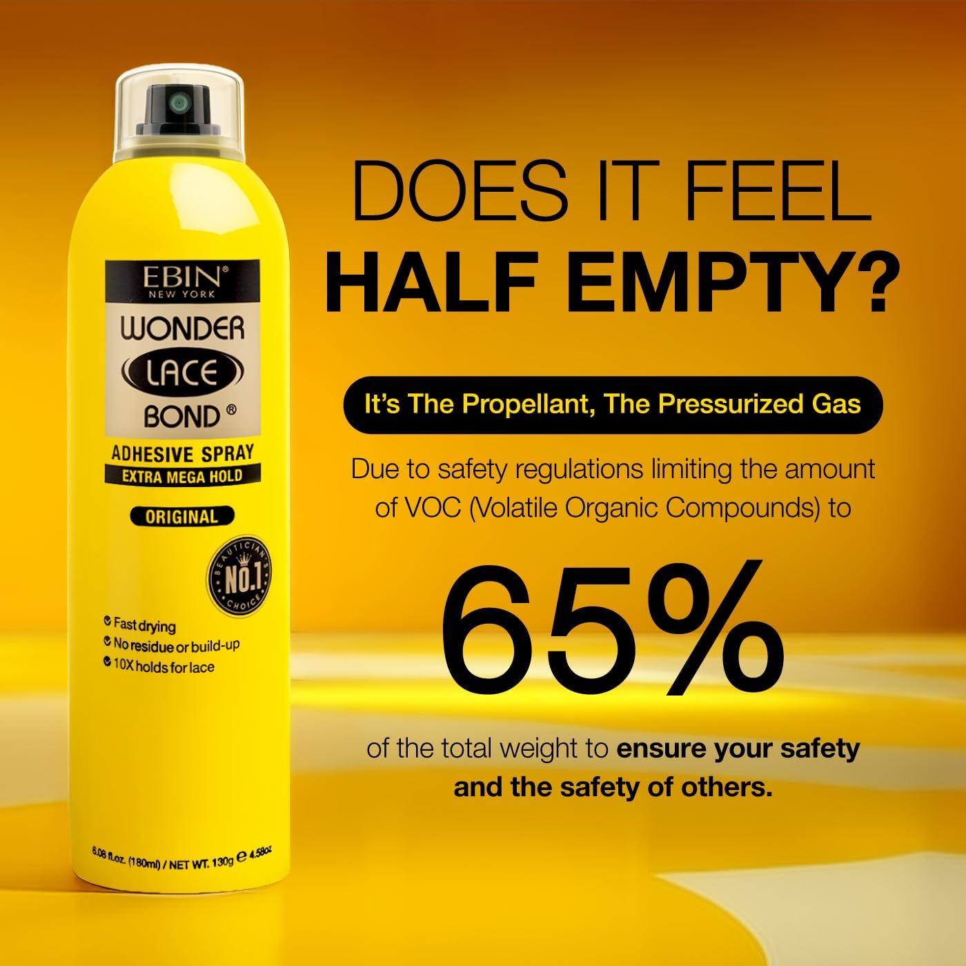 EBIN NEW YORK - Wonder Lace Bond Spray - 400ml - adhésif extra fort perruque