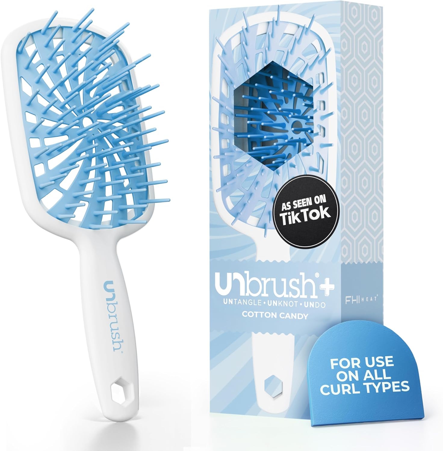 FHI Heat - UNbrush Plus - ultra légère, ventilée, 84 poils UltraFlex, démêlage cheveux bouclés