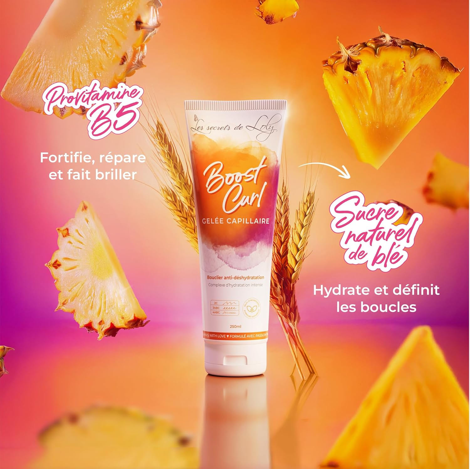 Les Secrets de Loly - Boost Curl - 250ml - Gelée coiffante hydratante, boucles définies, lot de 2