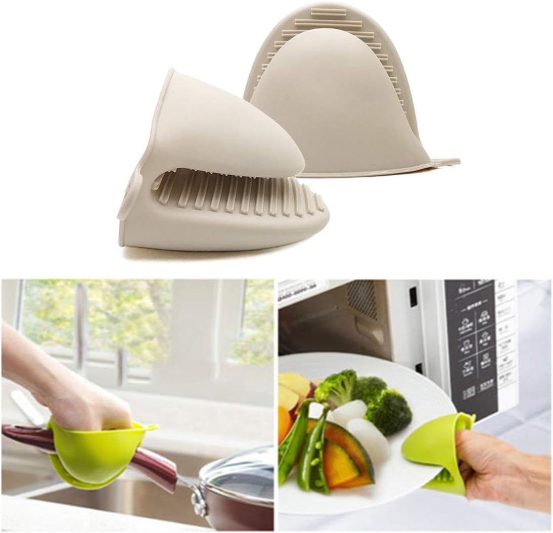 Gant de cuisine - silicone épais, résistant chaleur, abricot, cuisson