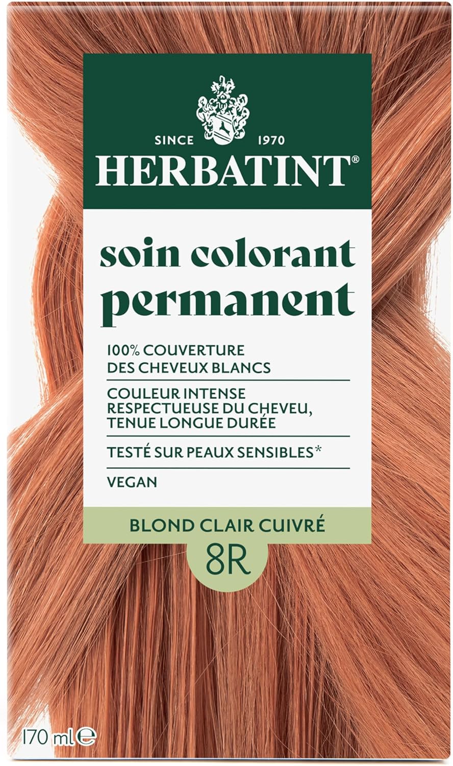 Herbatint - Soin colorant cheveux 8R - 170ml - Sans ammoniaque, 100% couvrant, 8 extraits bio
