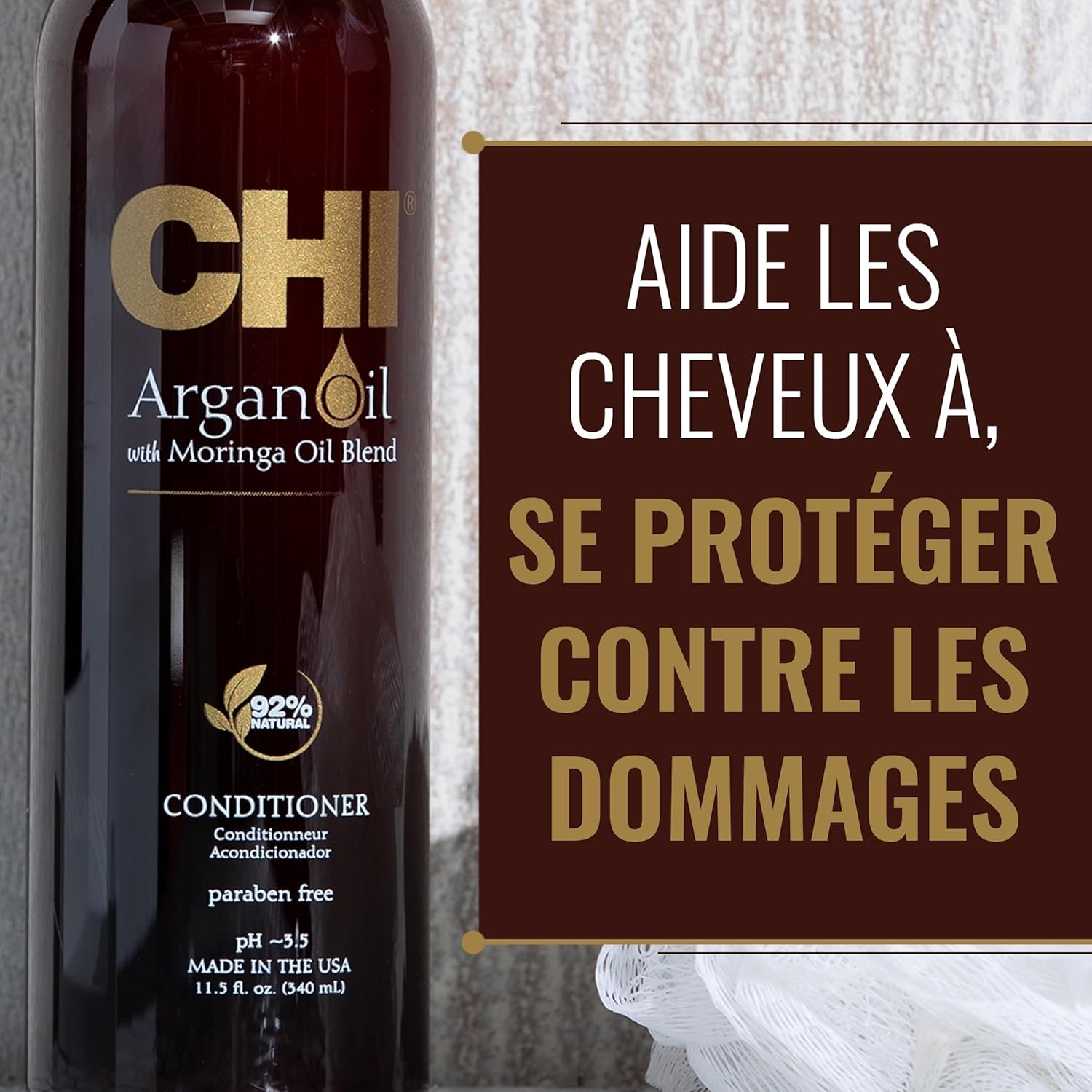 CHI - Conditionneur Huile d'Argan - 340mL - hydratant, sans sulfate