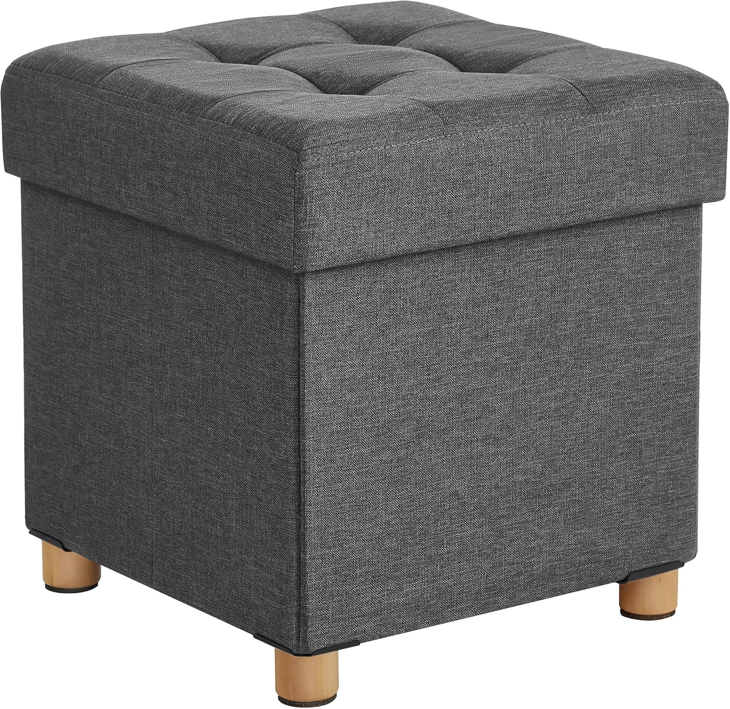 SONGMICS - pouf pliable - 38x38x40 cm - rangement, charge 300 kg LSF14GYZ