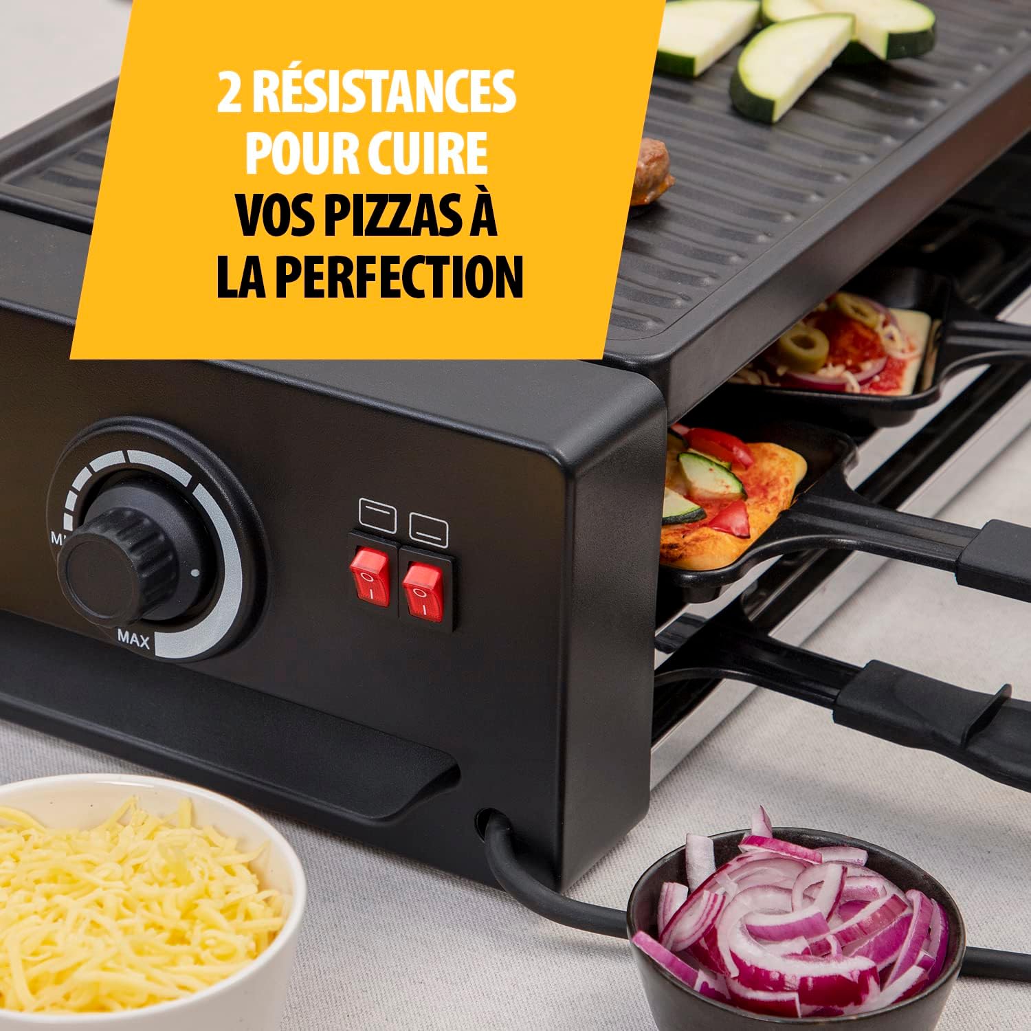 Tristar - appareil à raclette 8 personnes - multifonction - thermostat réglable - nettoyage facile - 1300 W - RA-2736