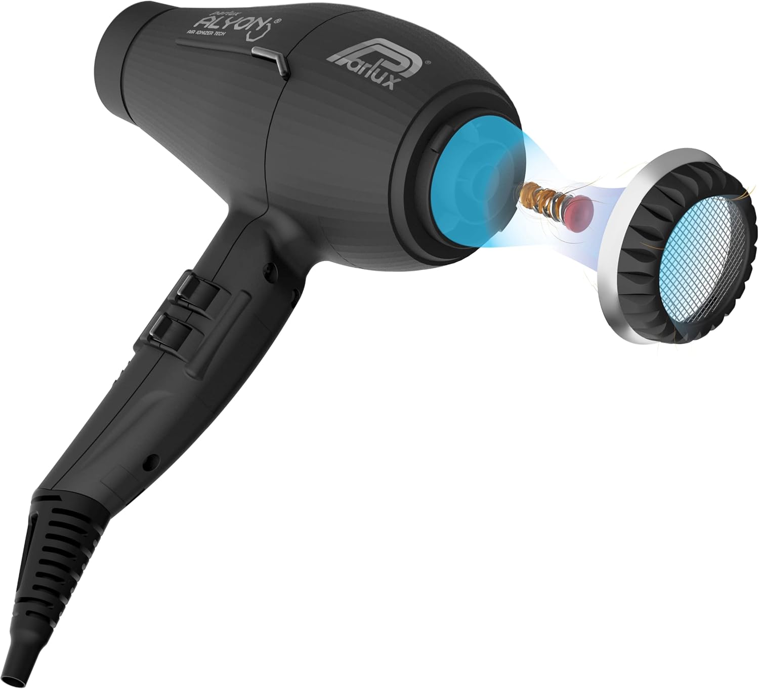 Parlux - sèche-cheveux noir mat - compact, puissance 2100W