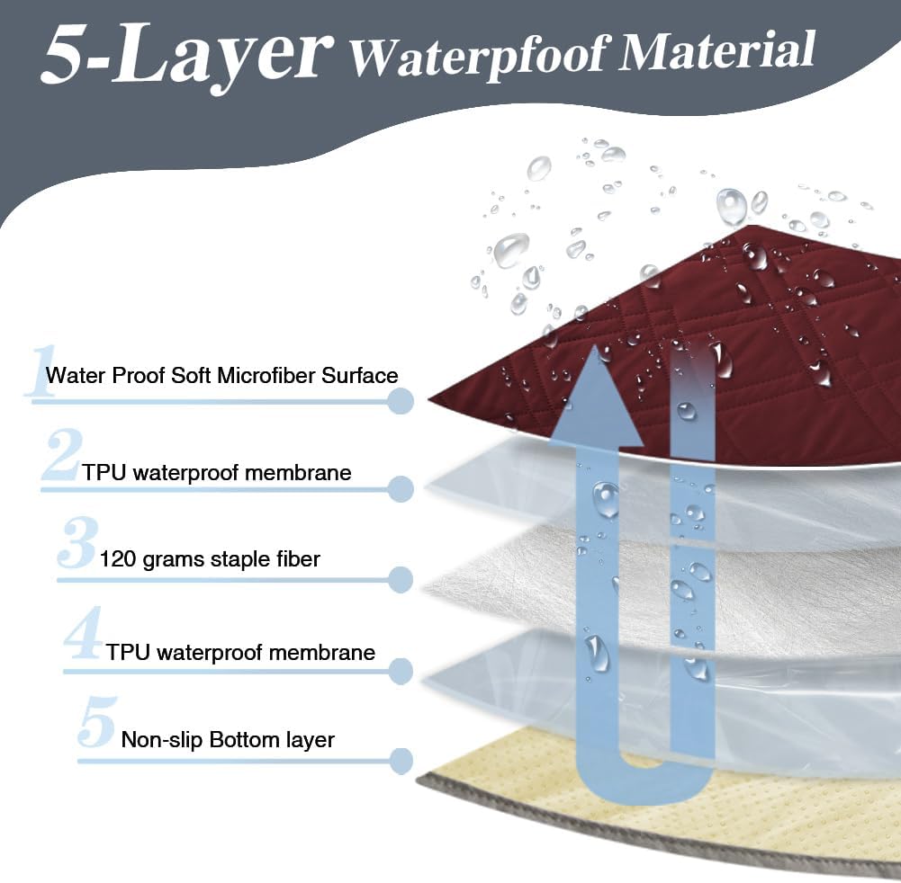 DUJUIKE - housse imperméable canapé, 208x208cm, antidérapante, protection animaux