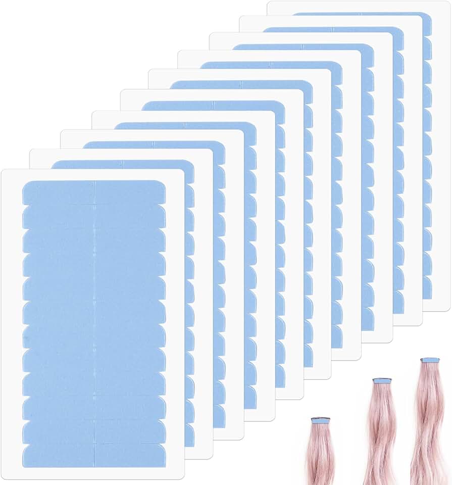 Ruban d'extension de cheveux - double face - 120 pièces - adhésif remplacement perruques/extensions