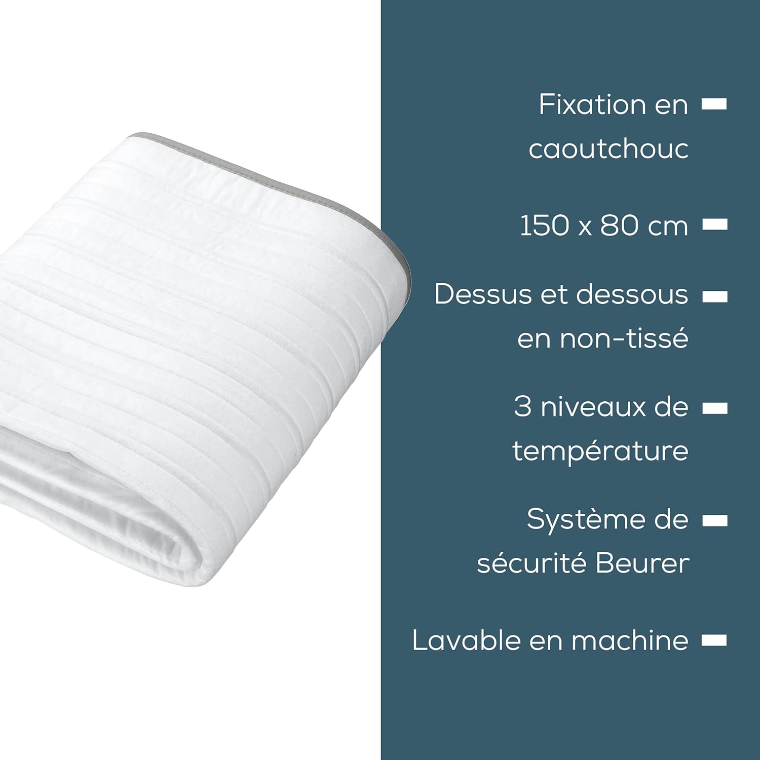 Beurer - TS 17 - 150x80cm - surmatelas chauffant, 3 niveaux, lavable