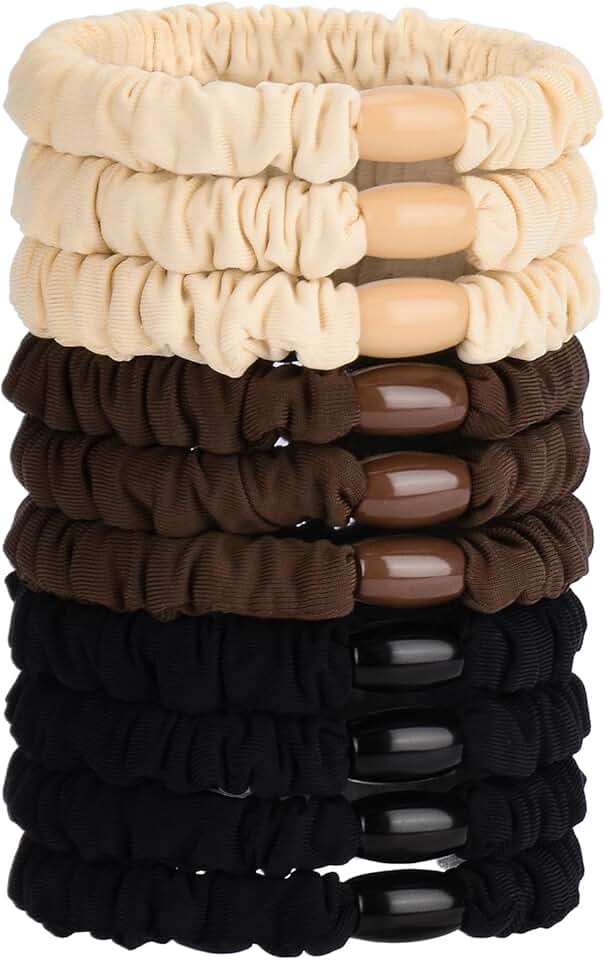 JessLab - Elastiques cheveux satin - lot de 10 - doux, anti-dommage