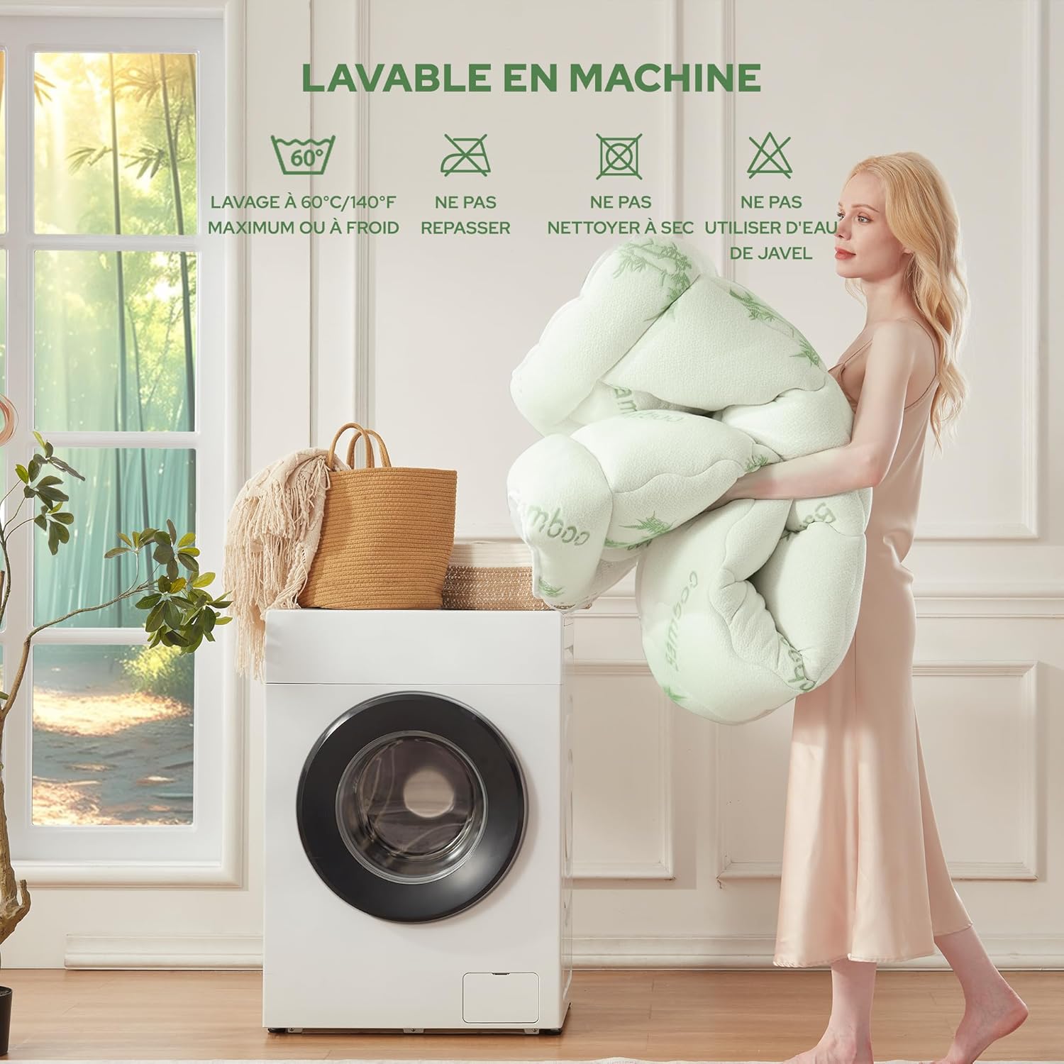 BEDLORE - Surmatelas Bambou - 140x200 cm - Respirant, Oeko-Tex, bonnet 30 cm