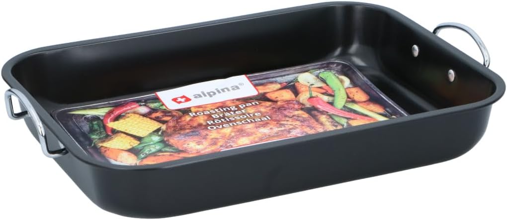 Alpina - Plat à four rectangulaire 39x29x6 cm - Métal noir