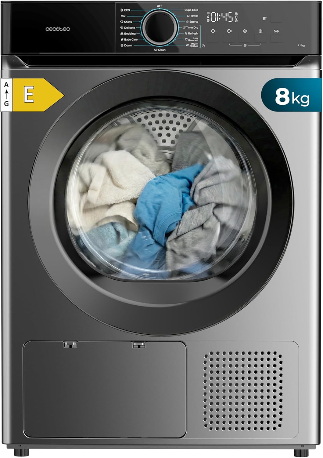 Cecotec - Bolero Dresscode Dry 8180 - 8kg - Pompe à chaleur, 15 programmes, faible conso, anti-froissage - 8180
