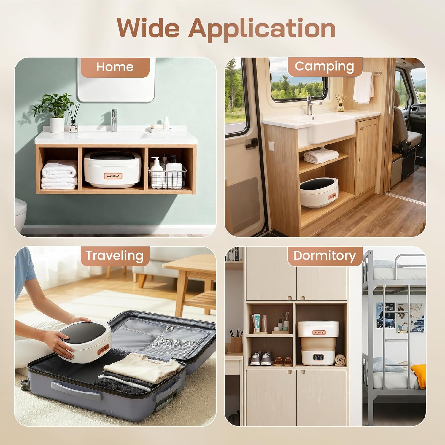 Machine à laver portable - mini 15L - compact, 3 modes lavage, essorage, idéal sous-vêtements et bébés