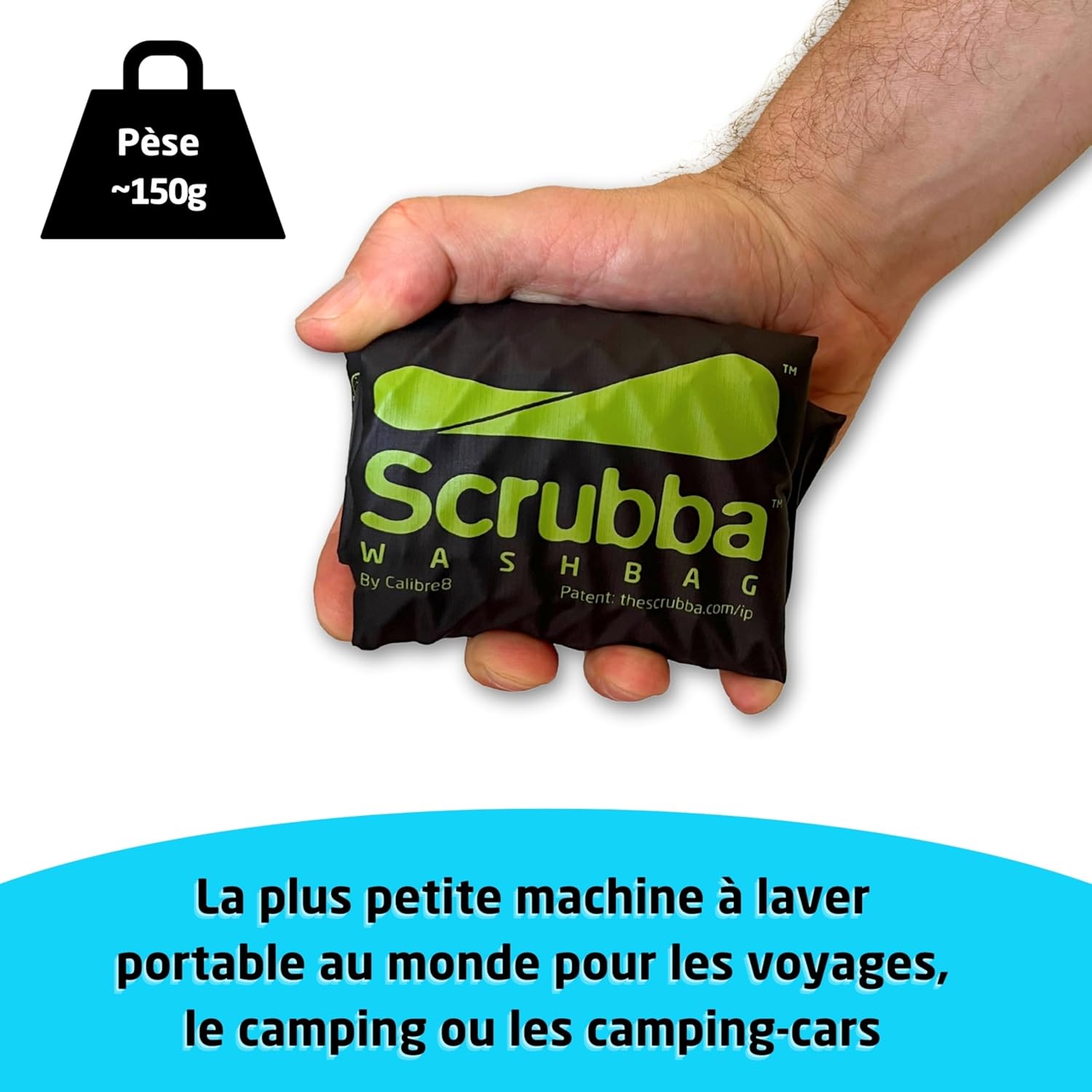Scrubba - Sac Lave-Linge Portatif 2.0 - compact - lavage rapide, étanche, idéal voyage
