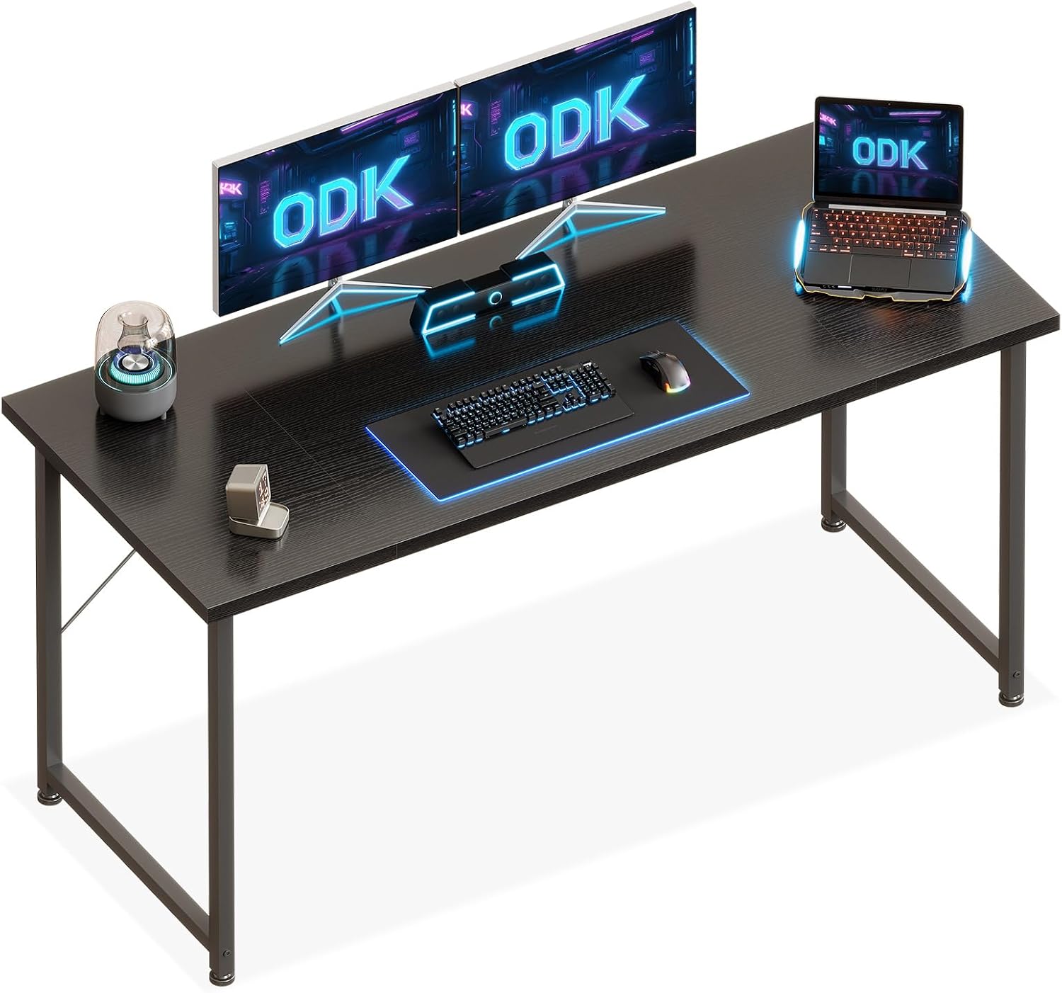ODK - Bureau d'ordinateur 140x50cm, table d'étude, noir