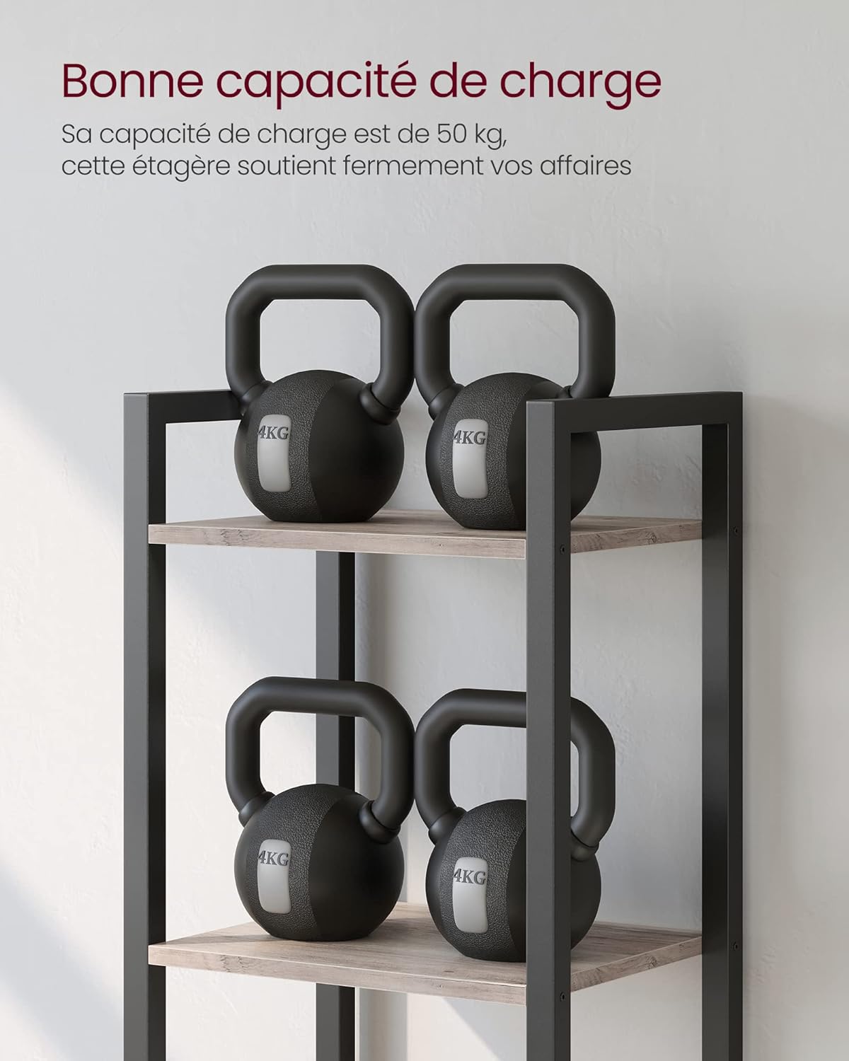 VASAGLE - étagère industrielle 6 niveaux, 30x40x187,5 cm, rangement bureau-salon-chambre, LLS101B02