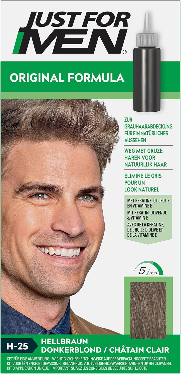 Just For Men - teinture cheveux homme sans ammoniaque, kératine, vitamine E - châtain clair - H25
