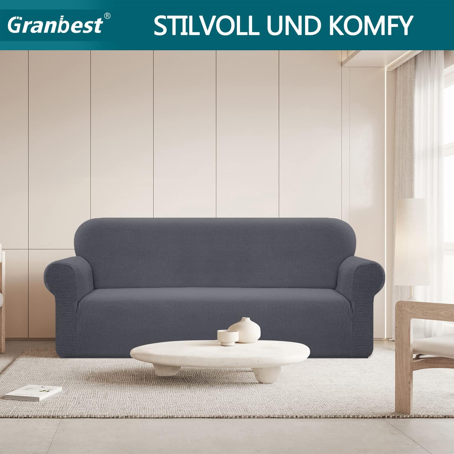 Granbest - housse canapé série Stretch - 4 places - spandex imperméable antidérapant