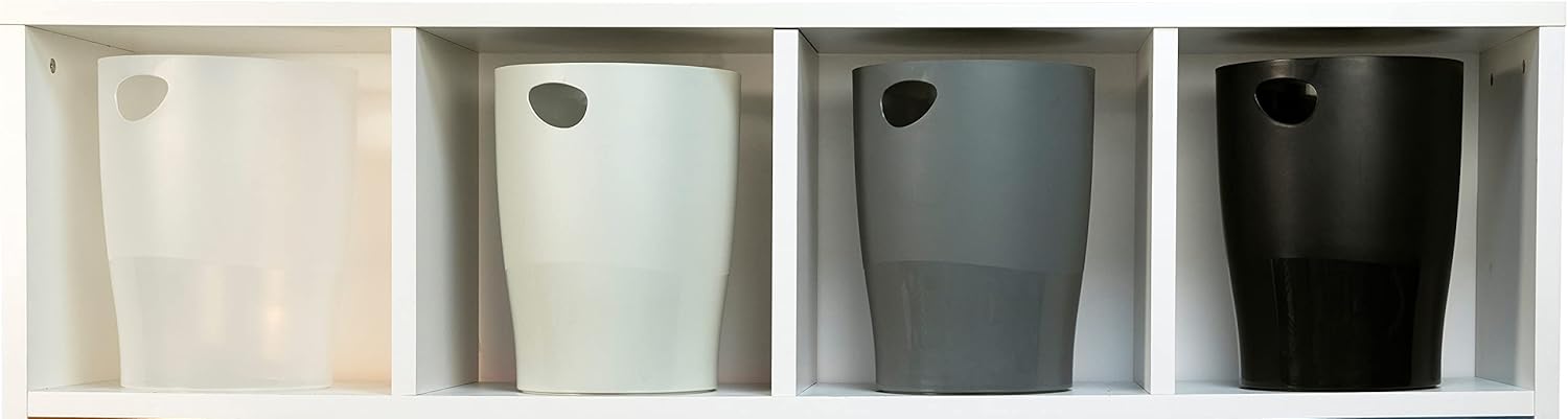 Exacompta - corbeille à papier Ecobin 15L - 26,3x26,3x33,5cm - poignées robustes, opaque noir - 453014D