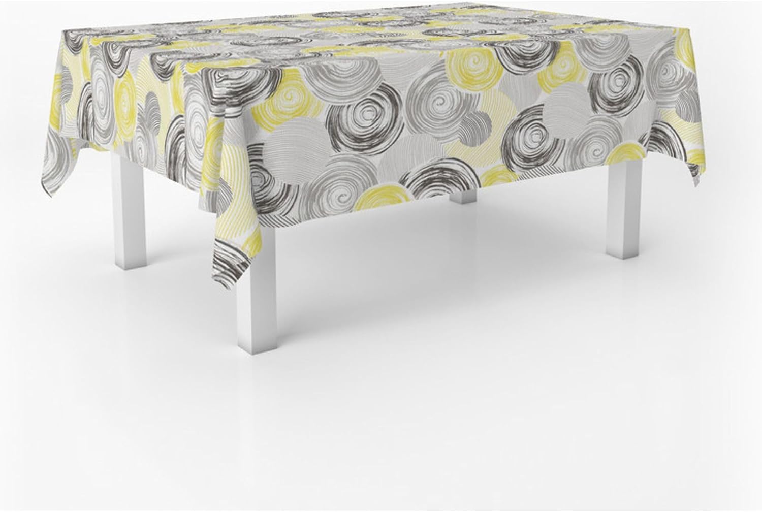Nappe en toile cirée - rectangulaire, 140x140 cm, anti-taches, imperméable, Circle Jaune