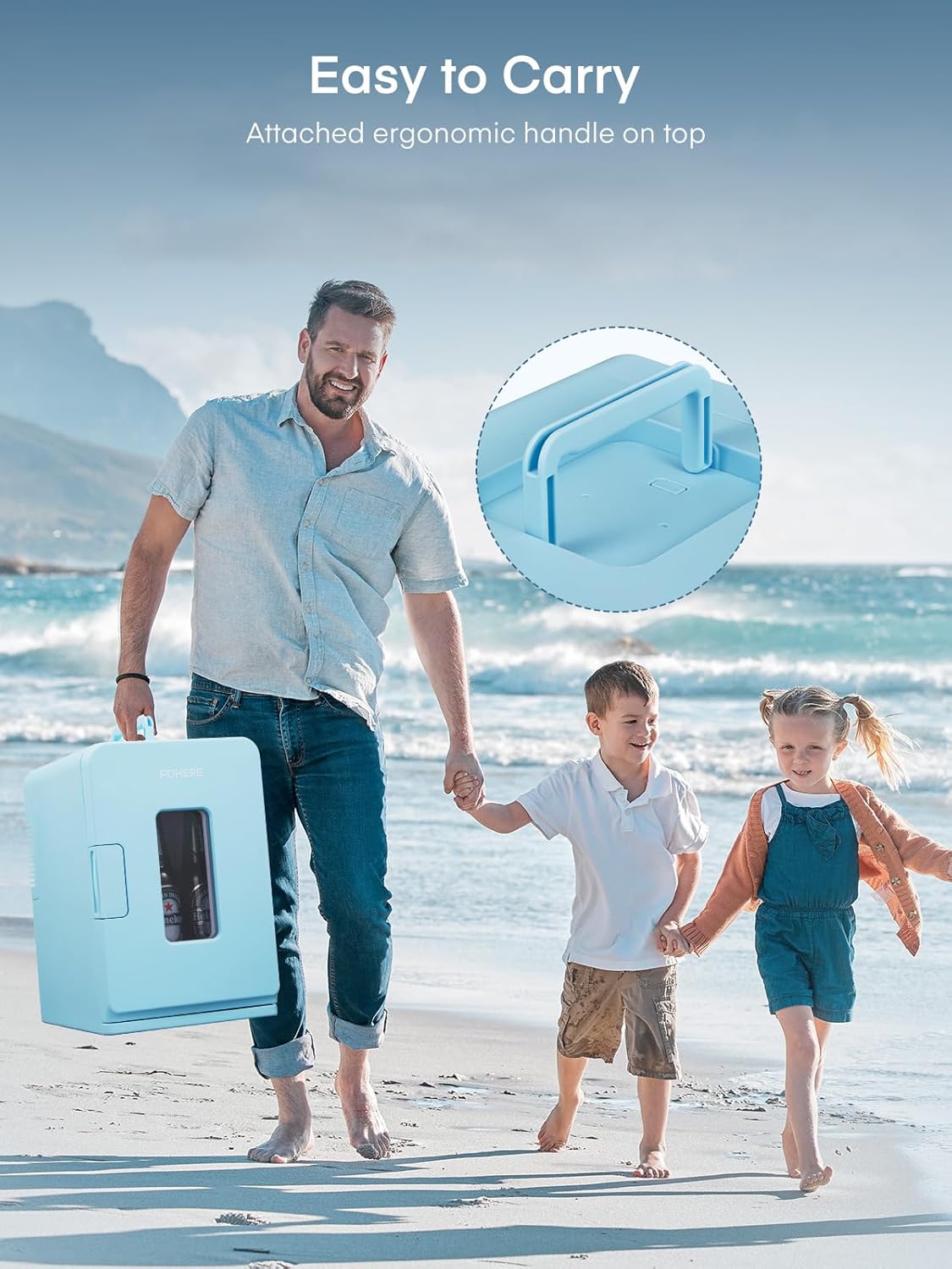 FOHERE - Mini Frigo 15L - compact, chaud/froid, silencieux, portable