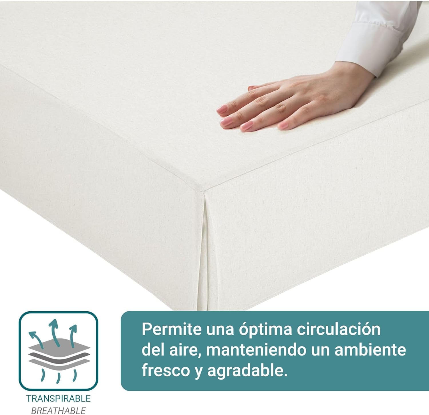 Housse de canapé - modèle espagnol - 160x190/200 cm - ajustement antidérapant, respirant, blanc