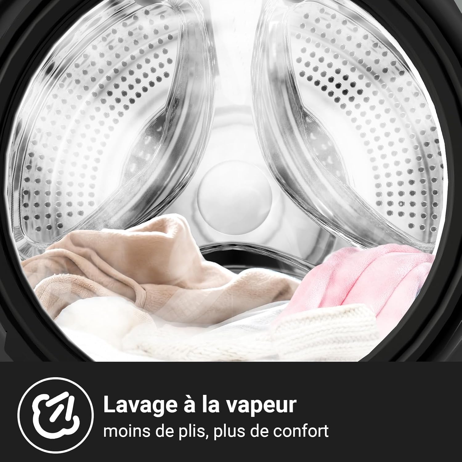 CHiQ - Lave-linge frontal 8 kg, 1400 tr/min, vapeur, IA, CFL80-14586IM3XA