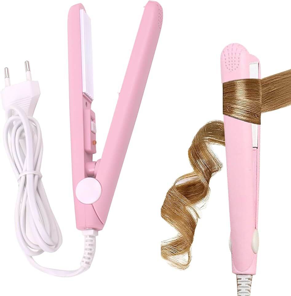 Fer à lisser - 2 en 1 mini céramique - compact - lisseur friseur autom.