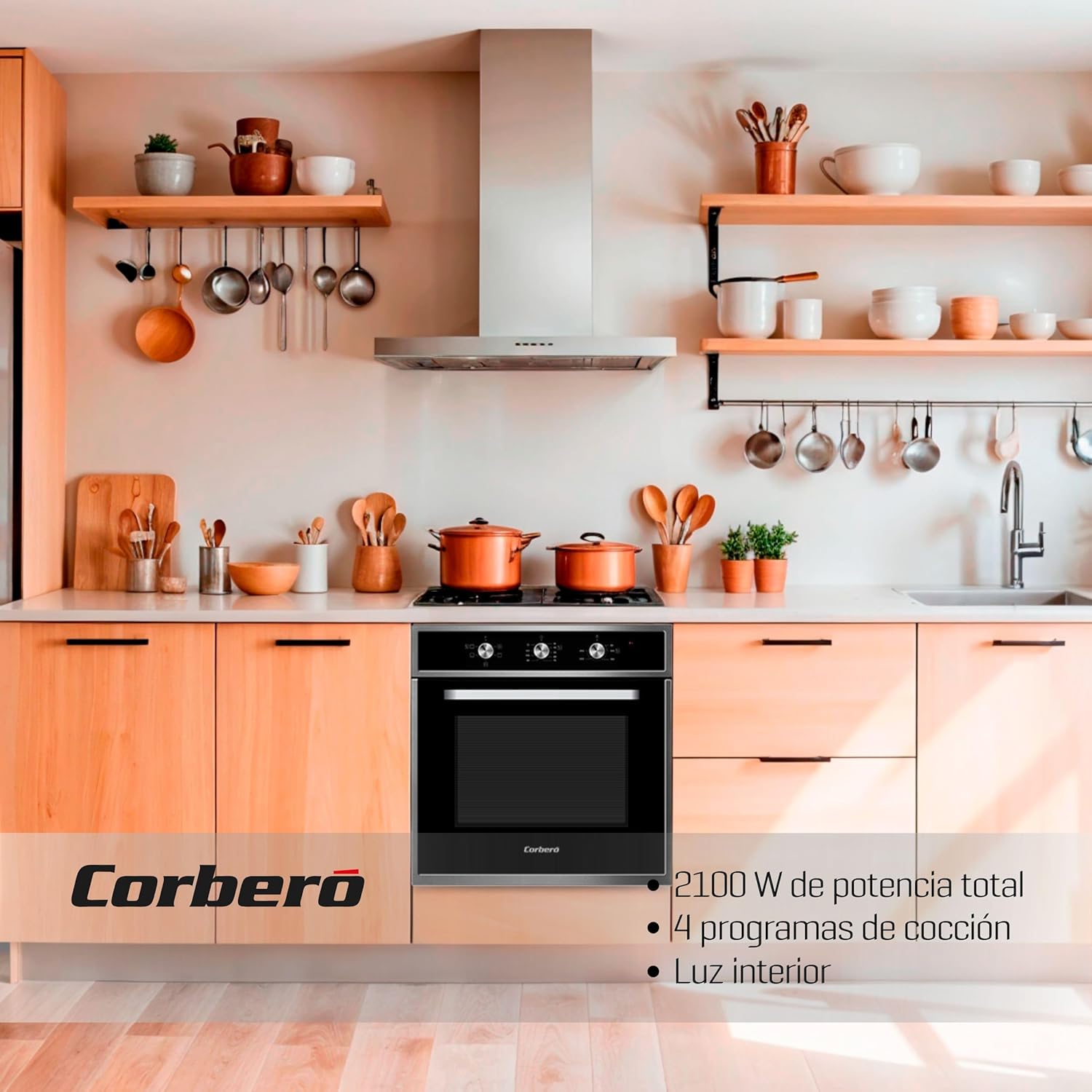 Corberó - four série CCHM603X - 70L, 2100W, hydrolyse, inox