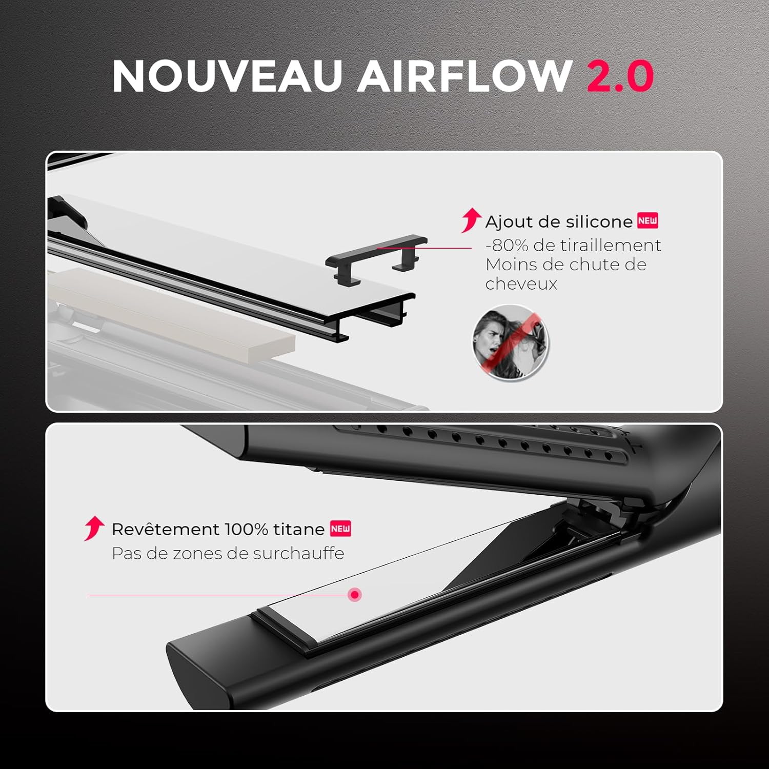 TYMO - Airflow série 32 mm - lisseur boucleur ionique, 5 températures