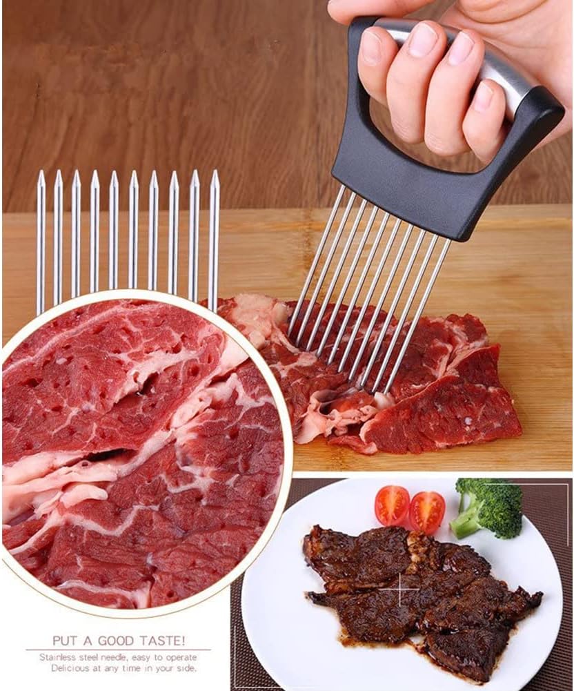 Fourchette à oignon - inox - trancheuse, couteau, ustensile multifonction